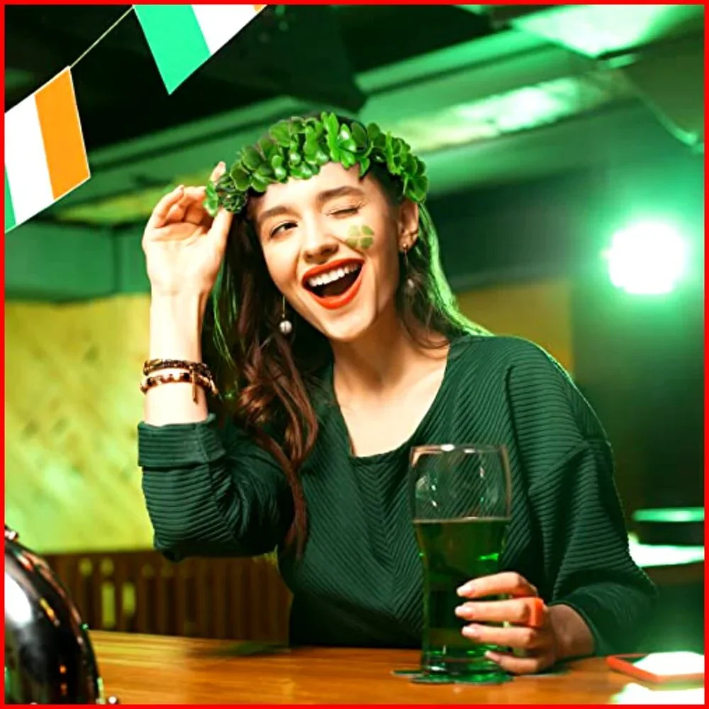 Adjustable Shamrock Headband, Lightweight Wire & Polyester, St. Patrick's Day